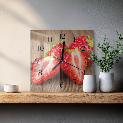Wanduhr mit motiv quadratisch Erdbeeren
