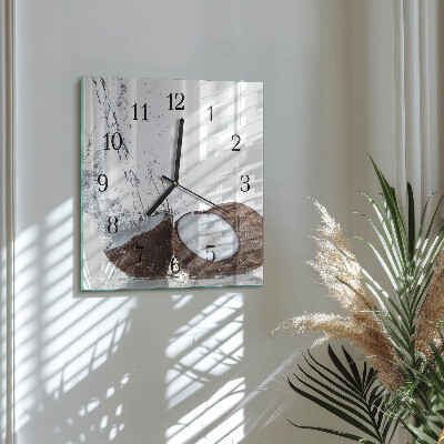Quadratische wanduhr Kokosnüsse