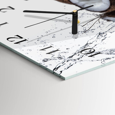 Quadratische wanduhr Kokosnüsse