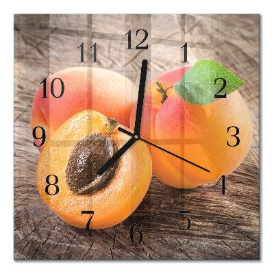 Quadratische wanduhr modern Aprikosen