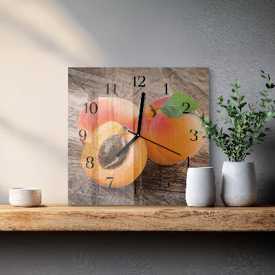 Quadratische wanduhr modern Aprikosen