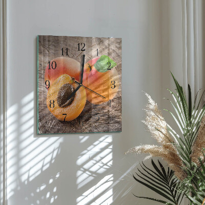Quadratische wanduhr modern Aprikosen