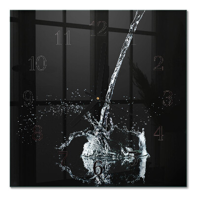 Glasuhr quadratisch Wasser