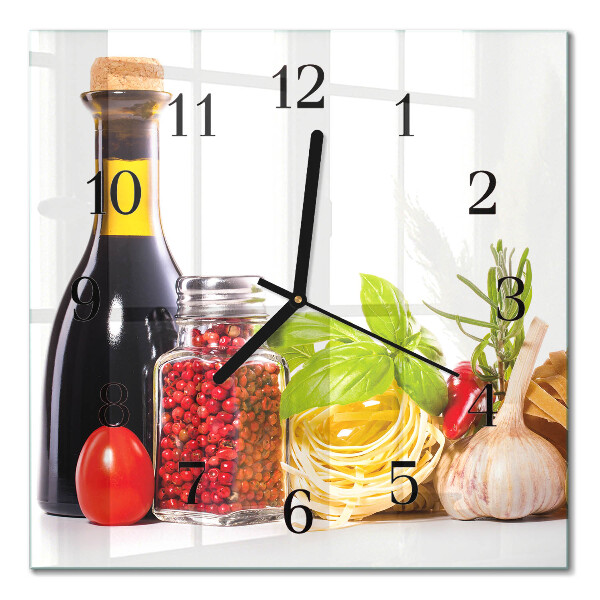 Quadratische wanduhr Pasta