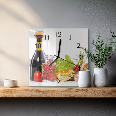 Quadratische wanduhr Pasta