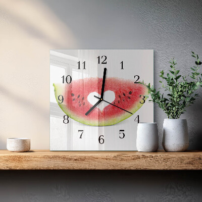 Quadratische wanduhr modern Wassermelone