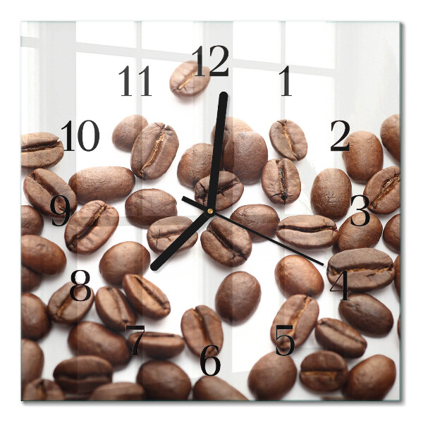 Moderne wanduhr quadratisch Kaffeebohnen