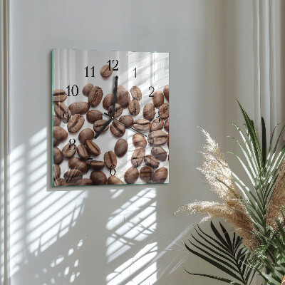 Moderne wanduhr quadratisch Kaffeebohnen