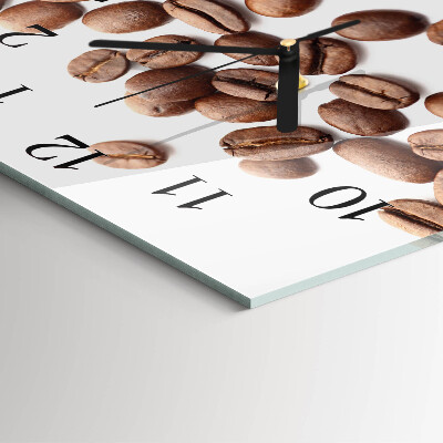Moderne wanduhr quadratisch Kaffeebohnen