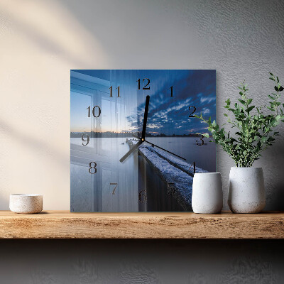 Quadratische wanduhr modern Landschaft