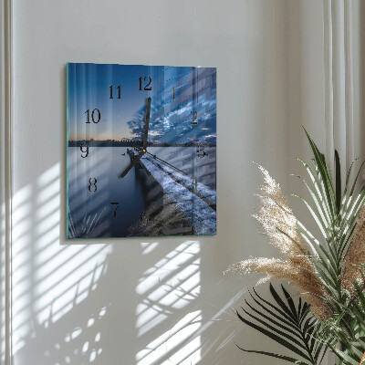 Quadratische wanduhr modern Landschaft