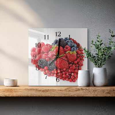 Quadratische wanduhr Obst