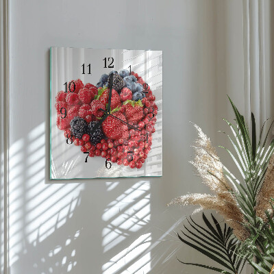 Quadratische wanduhr Obst