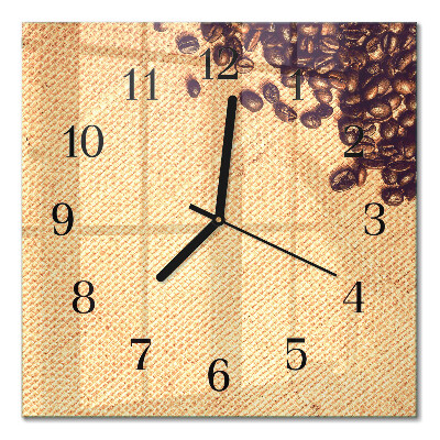 Wanduhr mit motiv quadratisch Kaffeebohnen