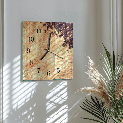 Wanduhr mit motiv quadratisch Kaffeebohnen