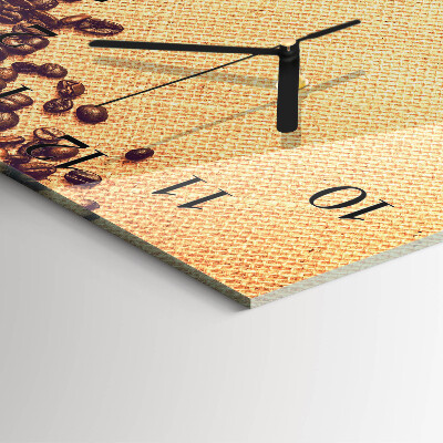Wanduhr mit motiv quadratisch Kaffeebohnen