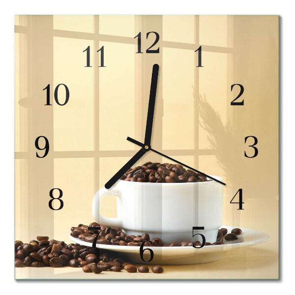 Wanduhr mit motiv quadratisch Kaffee