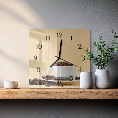 Wanduhr mit motiv quadratisch Kaffee