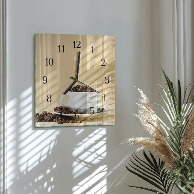 Wanduhr mit motiv quadratisch Kaffee