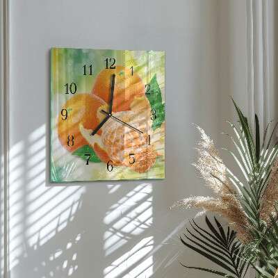 Moderne wanduhr quadratisch Orangen