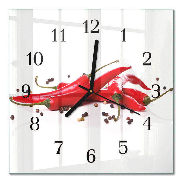Wanduhr mit motiv quadratisch Chilischoten