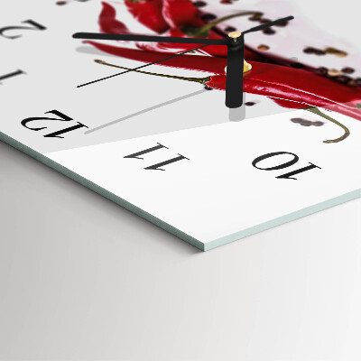 Wanduhr mit motiv quadratisch Chilischoten