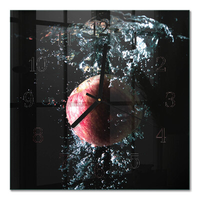 Quadratische wanduhr modern Apfel