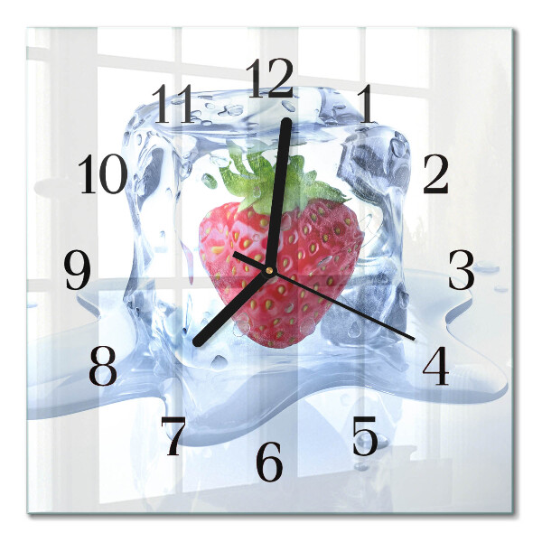 Quadratische wanduhr modern Erdbeereis