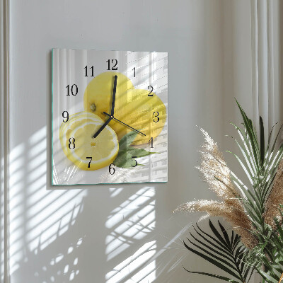 Moderne wanduhr quadratisch Zitronen