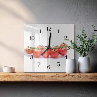 Quadratische wanduhr modern Tomaten