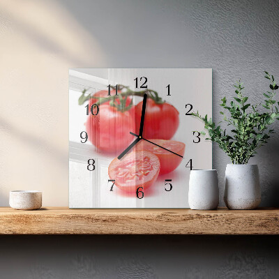 Glasuhr quadratisch Tomaten