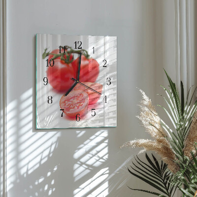 Glasuhr quadratisch Tomaten