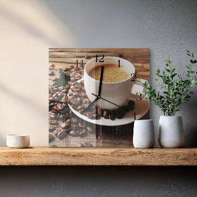 Moderne wanduhr quadratisch Kaffee