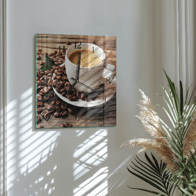 Moderne wanduhr quadratisch Kaffee