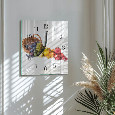 Quadratische wanduhr Obst