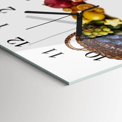 Quadratische wanduhr Obst