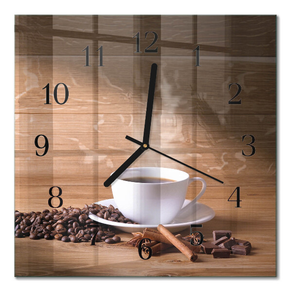 Moderne wanduhr quadratisch Kaffee