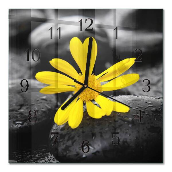 Quadratische wanduhr modern Blume