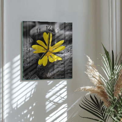 Quadratische wanduhr modern Blume