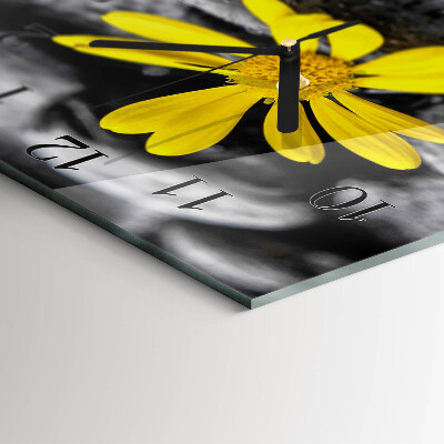 Quadratische wanduhr modern Blume