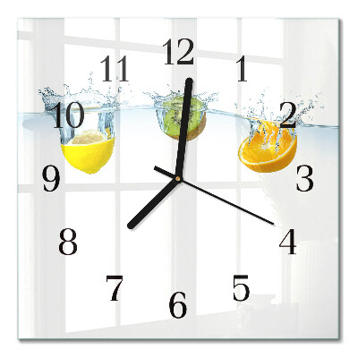 Quadratische wanduhr modern Kiwi