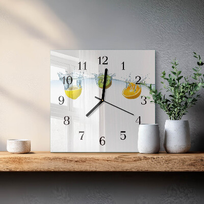 Quadratische wanduhr modern Kiwi