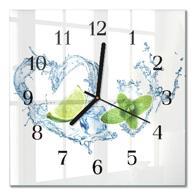 Wanduhr mit motiv quadratisch Minze
