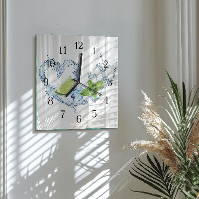 Wanduhr mit motiv quadratisch Minze