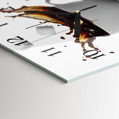 Glasuhr quadratisch Kaffee