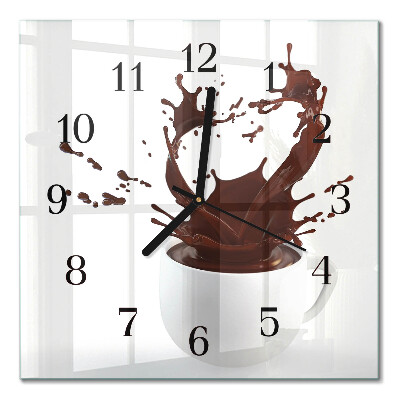 Quadratische wanduhr modern Kaffee