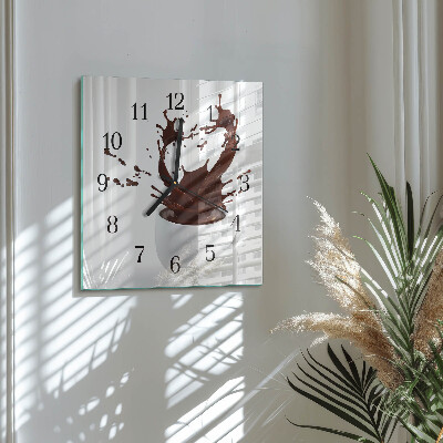 Quadratische wanduhr modern Kaffee