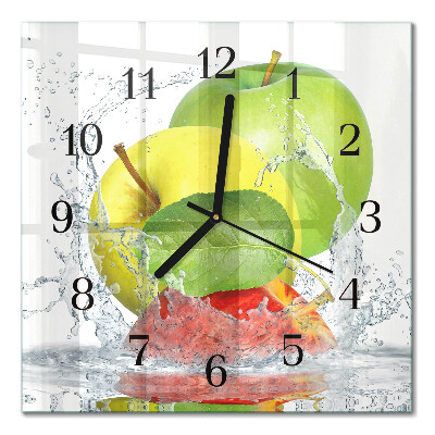 Glasuhr quadratisch Apfel
