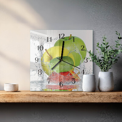 Glasuhr quadratisch Apfel