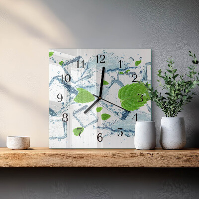 Moderne wanduhr quadratisch Eisminze